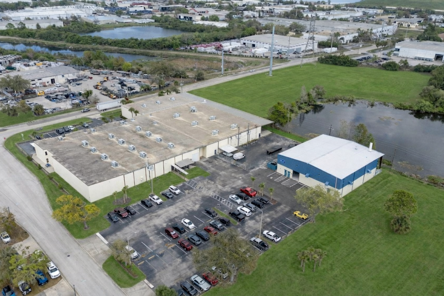 Aerial view of the Norris Precision facility for metal finishing operations